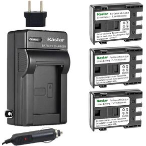 Kastar Battery (3-Pack) and Charger Kit for Canon NB-2L NB-2LH and Canon PowerShot G7 G9 S30 S40 S45 S50 S60 S70 S80 DC410 DC420 VIXIA HF R10 HF R100 HF R11 EOS 350D 400D Digital Rebel XT Xti in Saudi Arabia