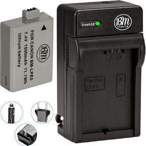 BIG MIKE'S ELECTRONICS BM Premium LP-E5 Battery and Charger Kit for Canon EOS Rebel XS, Rebel T1i, Rebel XSi, 1000D, 500D, 450D, Kiss X3, Kiss X2, Kiss F Digital SLR Camera in Saudi Arabia