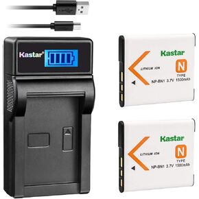Kastar Battery (X2) & Slim LCD USB Charger Replacement for Sony NP-BN1 NPBN1 BC-CSN and DSC-WX100 DSC-WX150 DSC-WX200 DSC-WX220 DSC-WX30 DSC-WX5 DSC-WX50 DSC-WX60 DSC-WX7 DSC-WX70 DSC-WX80 DSC-WX9 in Saudi Arabia