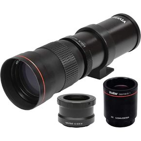 عدسة تكبير يدوية عالية القوة 420-1600 ملم f/8.3 لكاميرا Canon Digital EOS Rebel EOS-M، EOS M2، EOS M5، EOS M6، EOS M6 Mark II، EOS M10، EOS M50 II، EOS M100، EOS M200 in Saudi Arabia