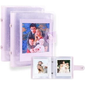 Instax Square Photo Album for Fujifilm Instax Square SQ1/SQ6/SQ10/SQ20 Camera, Kodak Mini 3 Square, Mini 3 Retro, Mini Shot 3 Square, Mini Shot 3 Square Retro Printer,Kodak 3x3 Photos (Baby Pink)