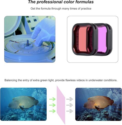 2-Pack Snorkel Lens Filter Set for GoPro Hero 7 6 5 Black in Kuwait