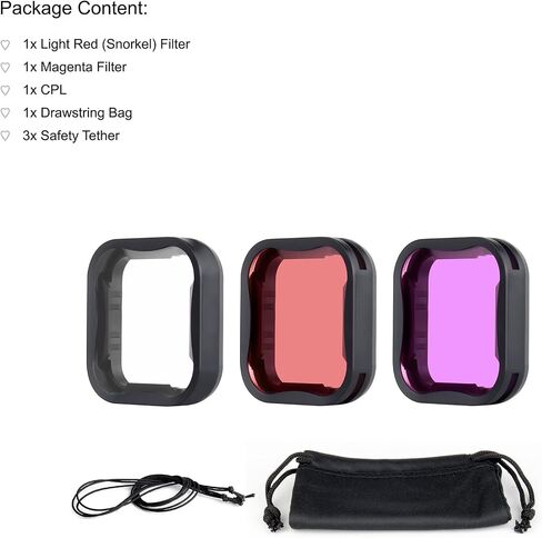 2-Pack Snorkel Lens Filter Set for GoPro Hero 7 6 5 Black in Kuwait
