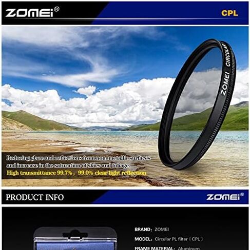 Zomei 82 مللي متر CIR-PL مرشح CPL دائري لكاميرا Canon Nikon Sony Pentax Fujifilm Olympus DSLR عدسة الكاميرا in Kuwait