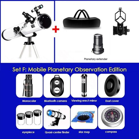 YXCKG Kids Telescope, Telescopes for Astronomy Beginners, Astronomy Telescope 700mm Focal Length, Watching The Scenery and Night Sky, Portable Travel (Size : Set E) in Kuwait