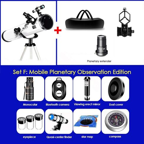 YXCKG Refracting Telescope, Astronomy Telescopes for Beginners, Large Caliber Telescope 114mm, Kids Telescope, 3 Eyepieces, to View The Sky (Size : Set B) in Kuwait