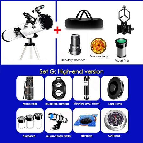 YXCKG Refracting Telescope, Astronomy Telescopes for Beginners, Large Caliber Telescope 114mm, Kids Telescope, 3 Eyepieces, to View The Sky (Size : Set B) in Kuwait