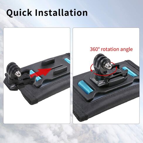 حقيبة ظهر SKEZN بحزام كتف مع وصلة كروية قابلة للتعديل ووسادة كتف متوافقة مع GoPro Hero 11 10 9 8، DJI، Insta360 والمزيد (4.3 * 2.8 * 3 بوصة) in Kuwait