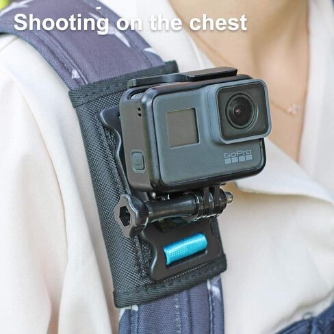 حقيبة ظهر SKEZN بحزام كتف مع وصلة كروية قابلة للتعديل ووسادة كتف متوافقة مع GoPro Hero 11 10 9 8، DJI، Insta360 والمزيد (4.3 * 2.8 * 3 بوصة) in Kuwait