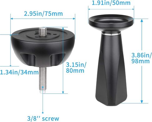 INNOREL 2.95in/75mm Universal Bowl Adapter, CNC Aluminum Alloy Metal Half Ball Bowl Leveler Adapter Convert Video Bowl with 3/8 in Screw Mount on Tripods and Fluid Head for INNOREL RT90C/LT364C/LT324C in Saudi Arabia