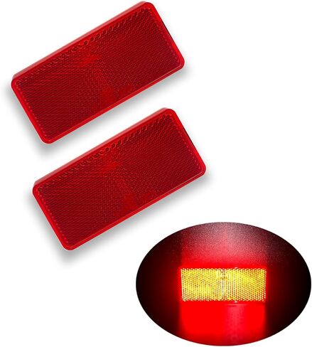 E-Mark CCC 2pcs Rectangle Reflector Self Adhesive Stick on Trailer Driveway Mailbox in Kuwait