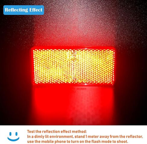 E-Mark CCC 2pcs Rectangle Reflector Self Adhesive Stick on Trailer Driveway Mailbox in Kuwait