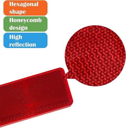 E-Mark CCC 2pcs Rectangle Reflector Self Adhesive Stick on Trailer Driveway Mailbox in Kuwait