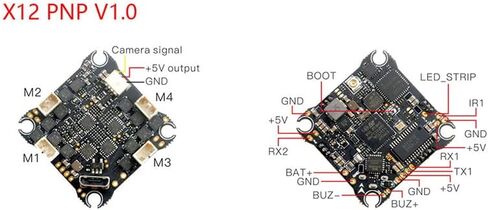 HAPPYMODEL X12 AIO 5in1 1-2S Flight Controller with Built-in 12A ESC OPENVTX Betaflight OSD for FPV Tinywhoop Toothpick Drone (SPI ELRS) in Kuwait