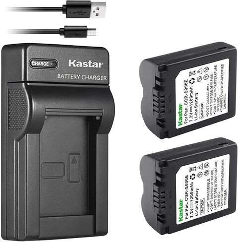 Kastar Battery (X2) & Slim USB Charger for Panasonic CGA-S006, CGR-S006 and Panasonic Lumix DMC-FZ7, DMC-FZ8, DMC-FZ18, DMC-FZ28, DMC-FZ30, DMC-FZ35, DMC-FZ38, DMC-FZ50 Digital Camera in Saudi Arabia