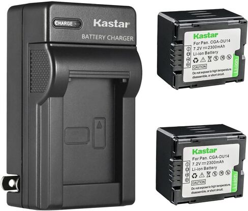 Kastar 3-Pack CGA-DU14 Battery and AC Wall Charger Replacement for Panasonic PV-GS250, PV-GS300, PV-GS320, PV-GS400, PV-GS500, SDR-H18, SDR-H20, SDR-H200, SDR-H250, SDR-H280, SDR-H288, VDR-D100 Camera in Kuwait