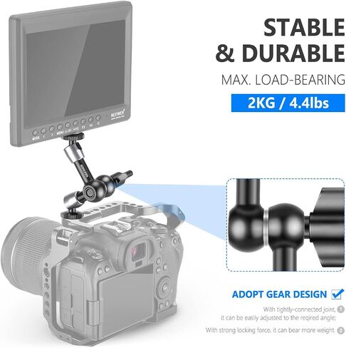 NEEWER 5.9"/15cm Adjustable Friction Magic Arm with 1/4" Screw on Both Ends, Compatible with SmallRig Cage, Flash/LED Light/Microphone/Monitor/SuperClip, Max Load 4.4lb/2kg, ST15 in Saudi Arabia
