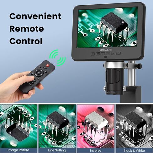 مجهر رقمي JOYALENS JL246PS ذو 3 عدسات HDMI، مجهر بيولوجي UHD 4000 × 24 ميجابكسل مع شرائح مُجهزة، مجهر للعملات المعدنية للعملات المعدنية بالحجم الكامل، شاشة LCD مقاس 7 بوصة، متوافق مع Windows PC، 32 جيجابايت in Kuwait