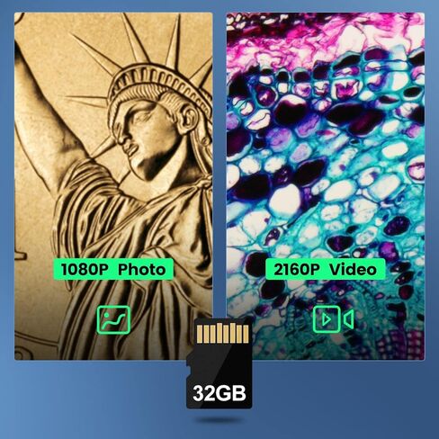 مجهر رقمي JOYALENS JL246PS ذو 3 عدسات HDMI، مجهر بيولوجي UHD 4000 × 24 ميجابكسل مع شرائح مُجهزة، مجهر للعملات المعدنية للعملات المعدنية بالحجم الكامل، شاشة LCD مقاس 7 بوصة، متوافق مع Windows PC، 32 جيجابايت in Kuwait