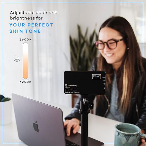 Lume Cube Broadcast Lighting Kit Live Stream Webcam Light for Computer & Laptop Enhance Video Calls Streaming & Vlogging Include Adjustable Tripod & Clip Mount Adjust Brightness & Color Temperature in Saudi Arabia
