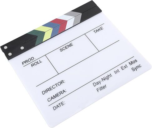 jerss Director Clapper، لوحة Clapper للأفلام سهلة الكتابة من خشب الأكريليك، دعامة صورة بسيطة للتصوير الفوتوغرافي (30 × 27 سم / 11.81 × 10.63 بوصة) in Kuwait