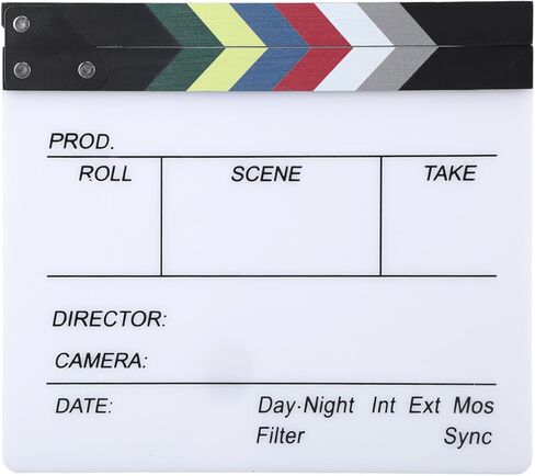 jerss Director Clapper، لوحة Clapper للأفلام سهلة الكتابة من خشب الأكريليك، دعامة صورة بسيطة للتصوير الفوتوغرافي (30 × 27 سم / 11.81 × 10.63 بوصة) in Kuwait