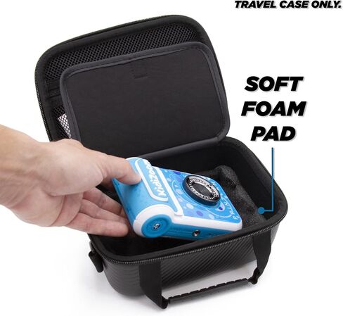 CASEMATIX Toy Camera Travel Case Compatible with KidiZoom PrintCam, Paper Refills and Charger with Adjustable Shoulder Strap, Shock-Absorbing Foam and Protective Divider, Black Travel Case Only in Saudi Arabia