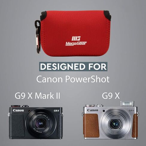 MegaGear MG696 حافظة نيوبرين خفيفة للغاية مع حلقة تعليق لكاميرا Canon PowerShot G9 X Mark II/G9 X - سوداء in Kuwait