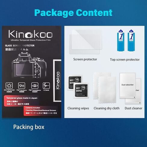 kinokoo Screen Protector for Nikon D7200/D7100, 0.25mm 9H Hardness Tempered Glass Film Nikon D7200 D7100 Crystal Clear Film Bubble-free/Anti-scratch (2 pack) in Saudi Arabia