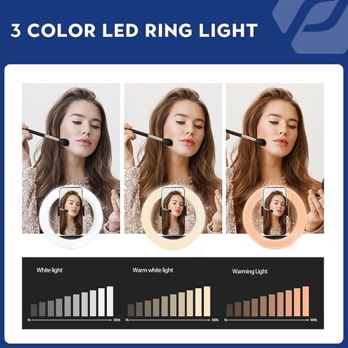 8'' Selfie Ring Light with Flexible Handheld Tripod, Fotopro LED Ring Light with Desktop Phone Tripod and Phone Holder Remote for Live Streaming Conference Video Recording Makeup Selfie in Saudi Arabia