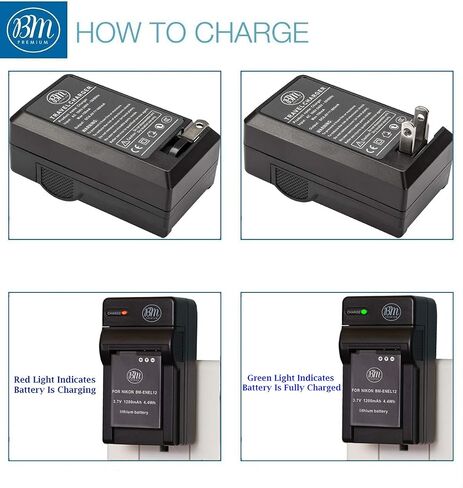 BM Premium EN-EL12 Battery and Charger for Nikon Coolpix A1000 B600 W300 A900 AW100 AW110 AW120 AW130 S6300 S8100 S8200 S9050 S9200 S9300 S9400 S9500 S9700 S9900 P310 P330 P340 KeyMission 170, 360 in Saudi Arabia