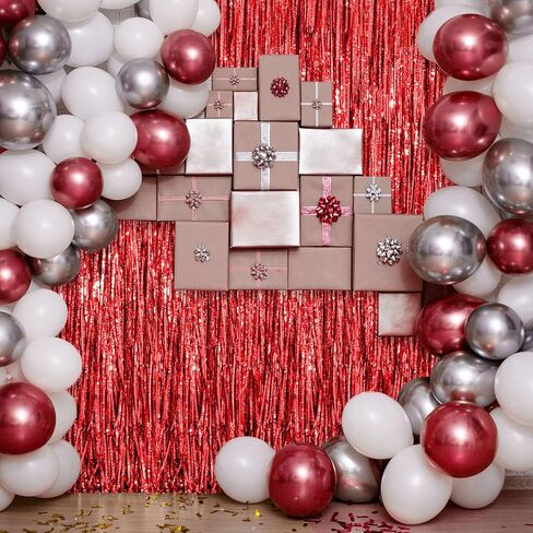 4 Pcs Tinsel Foil Fringe Backdrop Curtains for Disco Graduation Birthday Party Decoration Metallic Glitter Streamer Backdrop Prom Wedding Baby Shower Photo Props(Black, Orange, 3.3 x 8.2 ft) in Kuwait