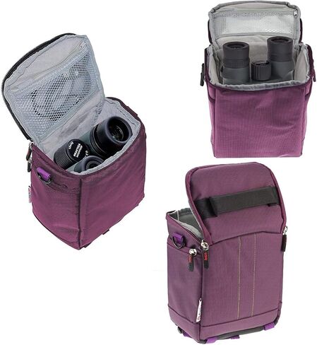 Navitech Purple Portable Binocular Shoulder Bag - Compatible with The Panamalar 10x42 Binoculars in Saudi Arabia