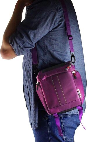 Navitech Purple Portable Binocular Shoulder Bag - Compatible with The Panamalar 10x42 Binoculars in Saudi Arabia