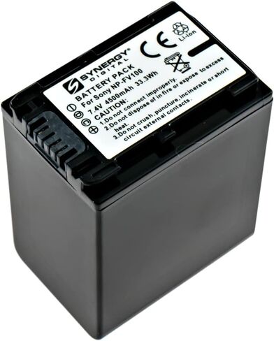 Synergy Digital Camcorder Battery, Compatible with Sony HDR-HC5 Camcorder, (li-ion, 7.4V, 3100 mAh) Ultra High Capacity, Replacement for Sony NP-FH100 H Battery in Saudi Arabia