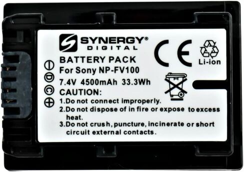 Synergy Digital Camcorder Battery, Compatible with Sony HDR-HC5 Camcorder, (li-ion, 7.4V, 3100 mAh) Ultra High Capacity, Replacement for Sony NP-FH100 H Battery in Saudi Arabia