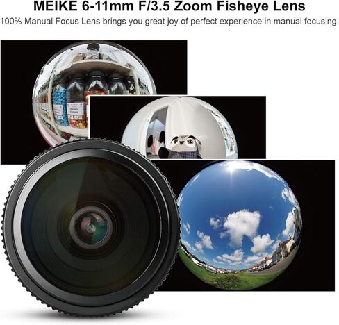 MEKE 6-11mm F3.5 Wide Angle APS-C Manual Focus Fisheye Zoom Lens Compatible with Fijifilm X-Mount Mirrorless Camera X-T3 X-T100 X-Pro2 X-E3 X-T1 X-T2 X-T10 X-T4 X-T20 X-A2 X-E2 X-E1 X30 X70 XPro1,etc in Saudi Arabia