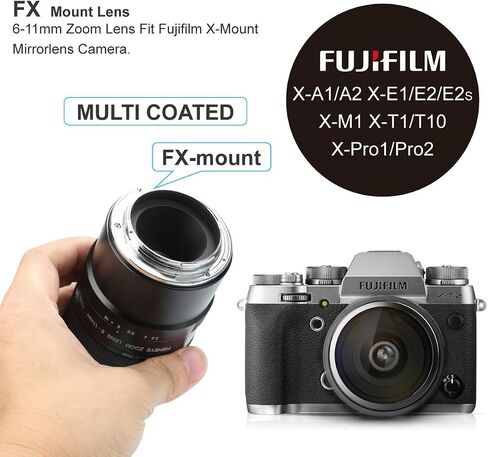 MEKE 6-11mm F3.5 Wide Angle APS-C Manual Focus Fisheye Zoom Lens Compatible with Fijifilm X-Mount Mirrorless Camera X-T3 X-T100 X-Pro2 X-E3 X-T1 X-T2 X-T10 X-T4 X-T20 X-A2 X-E2 X-E1 X30 X70 XPro1,etc in Saudi Arabia