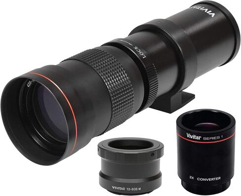عدسة تكبير يدوية عالية القوة 420-1600 ملم f/8.3 لكاميرا Canon Digital EOS Rebel EOS-M، EOS M2، EOS M5، EOS M6، EOS M6 Mark II، EOS M10، EOS M50 II، EOS M100، EOS M200 in Saudi Arabia