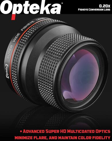 Opteka 0.20X Professional AF Fisheye Lens for Nikon D5, D4, D3, Df, D850, D810, D800, D750, D610, D500, D7500, D7200, D7100, D5600, D5500, D5300, D5200, D3500, D3400, D3300, D3200 Digital SLR Cameras in Kuwait