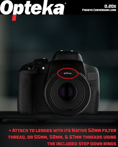 Opteka 0.20X Professional AF Fisheye Lens for Nikon D5, D4, D3, Df, D850, D810, D800, D750, D610, D500, D7500, D7200, D7100, D5600, D5500, D5300, D5200, D3500, D3400, D3300, D3200 Digital SLR Cameras in Kuwait