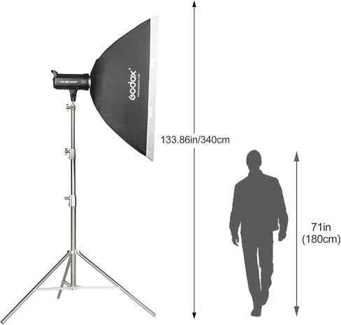 Godox SK400II Kit, w/Godox X2T Trigger for Canon, 2.8M Heavy Duty Light Stand, and 60x90CM Softbox, Daylight 400W Professional Photography Studio Strobe Flash Kit GN65 5600K, Bowens Mount 2.4G in Saudi Arabia