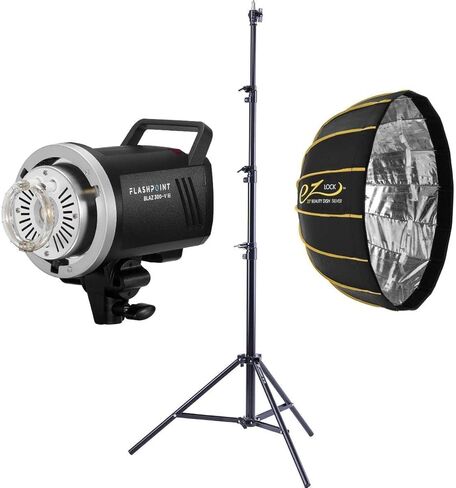 Flashpoint BLAZ 300-V 300Ws R2 Studio Monolight Flash Kit with Stand and Beauty Dish in Kuwait