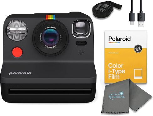 Polaroid Gen 2 Now I-Type Instant Film Camera - Red Bundle with 2 Color i-Type Film Pack (16 Instant Photos) and a Cleaning Cloth in Kuwait