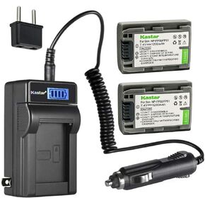 بطارية Kastar NP-FP50 / FP51 وشاحن تيار متردد LCD متوافق مع Sony DCR-SR30، DCR-SR40، DCR-SR50، DCR-SR60، DCR-SR70، DCR-SR80، DCR-SR90، DCR-SR100، HDR -HC3، كاميرات الفيديو HDR-HC3E in Kuwait