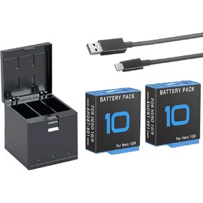 2Pack Hero Battery Charger Kits Compatible with Gopro Hero 11 Hero 10 Hero 9 Camera, Fit for Go pro Hero11 Hero10 Hero9 Batteries in Kuwait