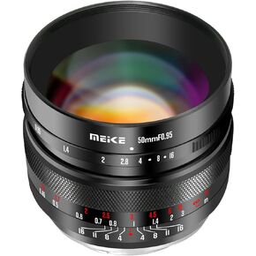Meike 50mm f0.95 Large Aperture Manual Focus Lens Compatible with Panasonic Lumix M43 MFT Mount Digital Mirrorless Cameras GH3 GH4 GH5 GH6,etc in Saudi Arabia
