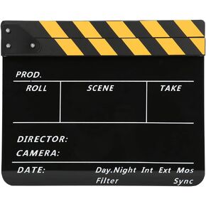 Shooting props Acrylic 30x25cm Clapperboard Director Movie Clappers Film and Television Photography PropWhite striped blackboard PAV1YBE (White Strip Blackboard (PAV1BBE)) in Saudi Arabia