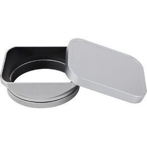Haoge LH-X200B Square Metal Lens Hood with 49mm Adapter Ring Metal Cap for Fujifilm X100VI Fuji X100V X100F X100T X100S X70 Fuji Photo Camera Accessories Black