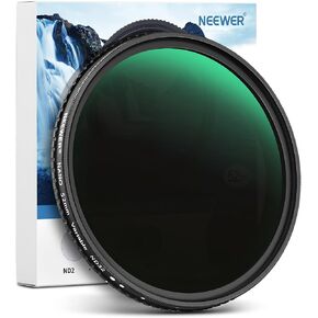 NEEWER 58mm ND2-32 (1-5 Stops) Variable ND Filter with Lens Cap, Cleaning Cloth, Precise Neutral Density Adjustment, Multicoated Optical Glass, Camera Photography Accessories in Saudi Arabia